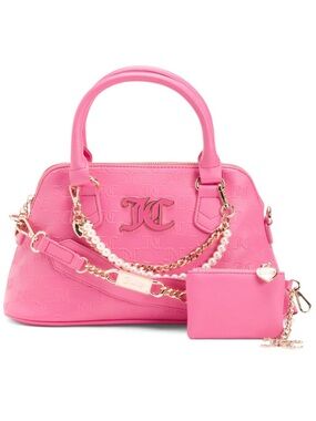 Juicy Couture Heritage New Sporty Satchel 3 Piece Set in Pink Faux Leather